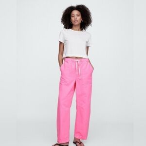 GAP Mid Rise Pull-On Utility Barrel Jeans